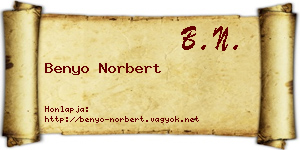 Benyo Norbert névjegykártya