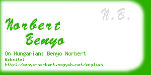 norbert benyo business card